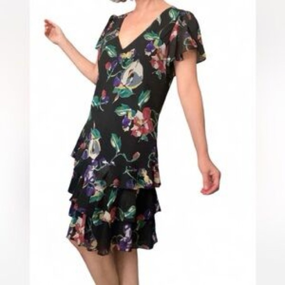 Lauren Ralph Lauren Black Label Women's Georgette Drop-Waist Dress 12